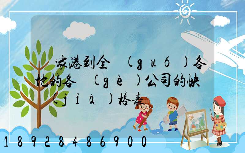 張家港到全國(guó)各地的各個(gè)公司的快遞價(jià)格表