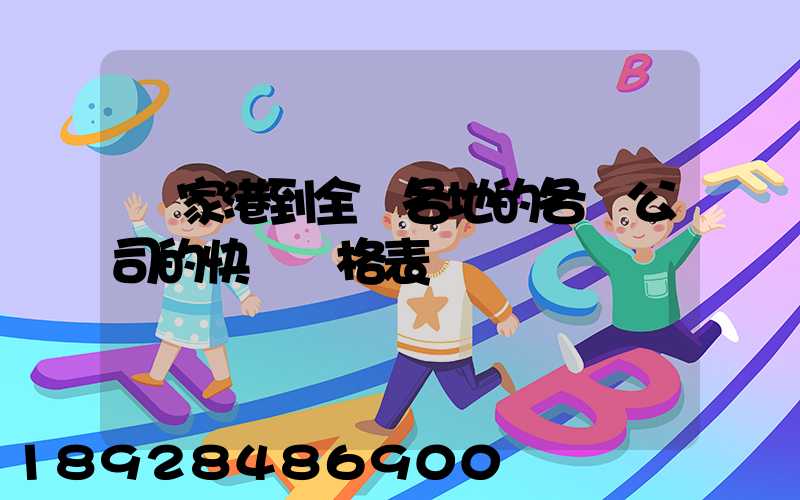 張家港到全國各地的各個公司的快遞價格表