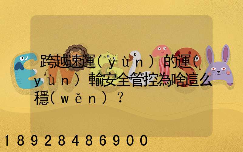 跨越速運(yùn)的運(yùn)輸安全管控為啥這么穩(wěn)？
